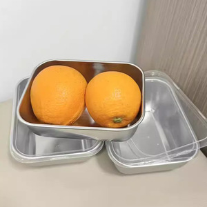 Stainless Steel Food Storage <b>Container</b> Rectangle Clip On Lid Airtight <b>Refrigerator</b> Box For Travel And Office Use - Product Image 4