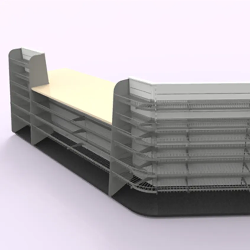 Прочный столешница, оборудование для супермаркета, стальной кассир с корзиной