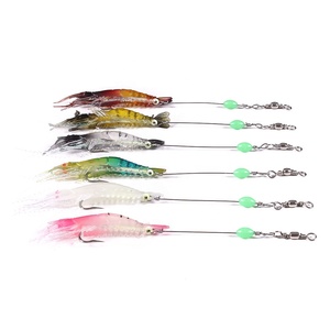 Hengjia Soft luminous bionic bait 8cm 5.3g silicone shrimp fishing lures