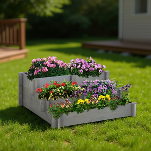 Jardinera Rectangular de Madera para Exteriores, Resistente a la Intemperie, Pintada, Independiente, para Uso Doméstico - Product Image 2