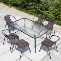 Ensemble de mobilier d'extérieur : table, chaises et parasol en fer forgé pour balcons, patios et terrasses - Design résistant au vent pour l'extérieur - Chine