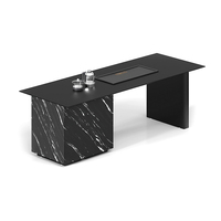 Table de conférence de direction haut de gamme moderne et luxueuse en MDF pour hôtel, usage polyvalent intégré bureau-salle à manger
