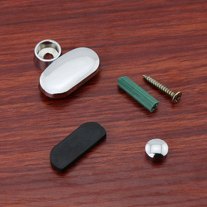 Clips de fixation pour verre Haidibosi, chromés, circulaires, à fixer au mur pour l'installation d'étagères de salle de bain - Product Image 3