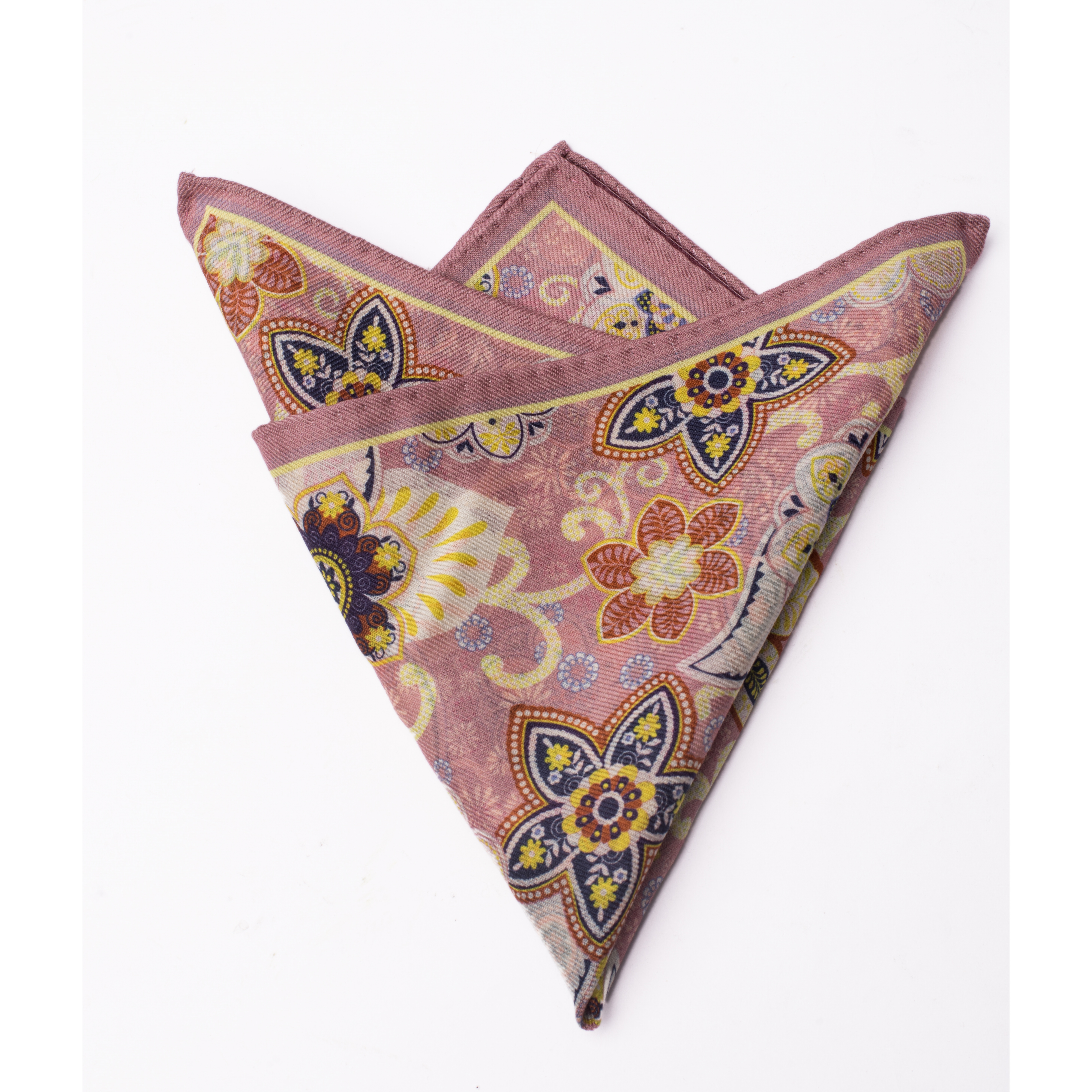 Высококачественный розовый красный носовой платок с двумя сторонами цветочным принтом 100% шерстяные карманные квадраты