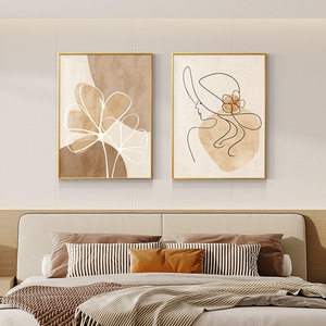 Juego de 2 uds de pintura colgante para sala de estar estilo crema estilo abstracto Simple restaurante avanzado Mural de pared dormitorio pintura de cabecera - Product Image 6