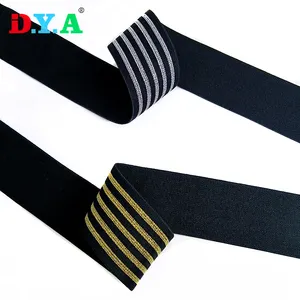 Hochwertiges elastisches Jacquard-Gurtband Lurex Polyester Nylon Stock Pattern Gummiband für Unterwäsche Haarband Bund