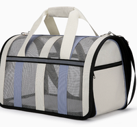 Sac à dos de voyage souple et tendance pour chat et chien avec fermeture éclair, sacoche bandoulière portable et respirante pour animaux de compagnie