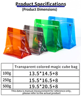 Sachet à café carré transparent personnalisé avec logo imprimé en gravure couleur, fond plat, 250g, pour l'emballage des grains