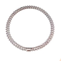 Collar de Cadena Cubana de Aleación para Hombre, Oro y Plata, Alto Brillo, Joyería Hip Hop, Accesorios de Moda, Regalo de Joyería