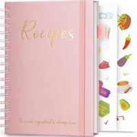 Carnet de recettes personnalisé LABON à remplir soi-même, reliure spirale, couverture rigide, livre de cuisine familial vierge, journal avec dorure à chaud