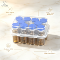 Boîte de voyage écologique en PP pour 10 flacons de peptides de 3 ml avec bouchons en aluminium et bouchons en butyl – Pack tout-en-un