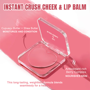 OEM organico vegano impermeabile Make Up di colore rosa fard a forma di cuore naturale monocromatico grazioso fard labbra e guancia balsamo - Product Image 4