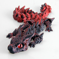 Modèle de jouet de dragon à grandes cornes imprimé en 3D en PLA unisexe, animaux créatifs uniques, dinosaures, ornement, yeux mobiles, articulations pour 7 à 12 mois