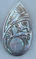Pendentif Feuille en Nacre Coquille de Tahiti Noire pour Bijoux DIY