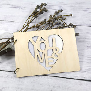 Direkt ab Werk Hochzeits-Gästebuch Erinnerungsbuch mit Holz-Besucherregister Holzhandwerk für Hochzeiten & Wandschilder - Product Image 4