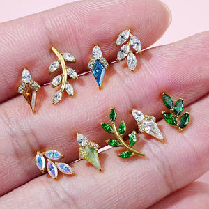 مجوهرات ثقب الجسم بتصميم سلسلة جراند F136 التيتانيوم المطلية بالذهب، مجوهرات أذن وأنف عصرية (يرجى الاتصال بنا للاطلاع على الكتالوج) - Product Image 4