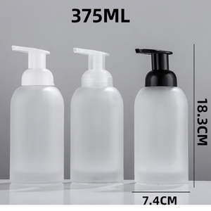 Flacon pompe en verre vide de 250 ml pour savon liquide moussant, shampoing réutilisable de luxe, savon pour les mains transparent, avec impression sérigraphique - Product Image 6