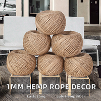 Chaîne de jute 100% fil de sisal de chanvre naturel 50m fil de cordon de boule toile de jute ficelle de corde torsadée pour bricolage décor ficelle tressée à la main