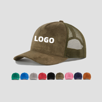 Sombreros de camionero de gamuza ajustables Unisex con logotipo personalizado bordado con estampado de conductor de Color sólido a la moda de alta calidad