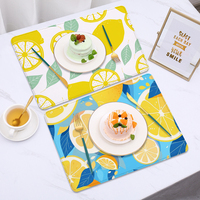 Set de table rectangulaire personnalisé en cuir PU de luxe pour la sublimation, idéal pour Noël