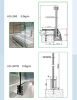HDSAFE Garde-corps résidentiel en verre pour terrasse appartement en aluminium système de canal en U escalier en verre sans cadre balustrade balcon main courante