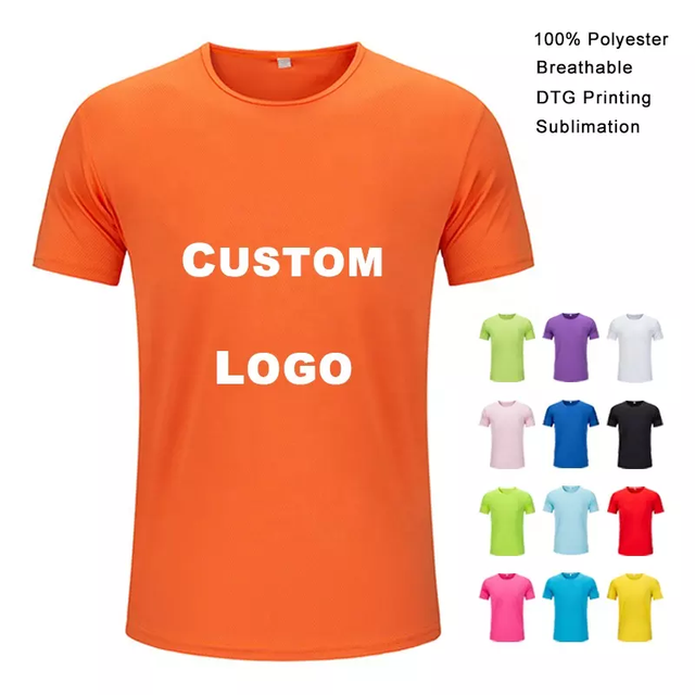 100% Polyester XL T-Shirt Blank Sublimation Sport Tees Soft Plain Tees With Custom Logo Print for Sporting Events