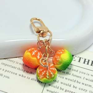 Nouveau porte-clés orange simple et petit, pendentif créatif en forme d'orange 3D pour casque audio, pendentif fruit créatif - Product Image 5