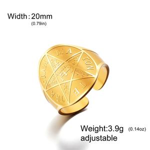 <span class=keywords><strong>Anello</strong></span> in Acciaio Inossidabile Myshape Jewelry, <span class=keywords><strong>Anello</strong></span> Pentagramma della Stregoneria, <span class=keywords><strong>Anello</strong></span> di <span class=keywords><strong>Salomone</strong></span>, Scudo Tetragrammaton con Gemma per Protezione 2025 - Product Image 6