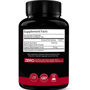 Cápsulas de Remolacha, Suplementos de 1350 mg, Extracto de Remolacha en Polvo con Pimienta Negra, Óxido Nítrico, 200 Unidades - Product Image 2