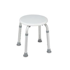 Adjustable Height Aluminum Alloy <b>Shower</b> Chair Bath <b>Stool</b> <b>For</b> Elderly Toilet Use White Silver - Product Image 1