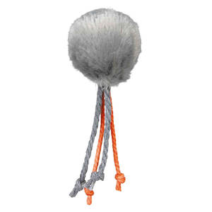 Balle en peluche avec clochette et ficelle 4 cm, jouet interactif pour animaux de compagnie - Product Image 1