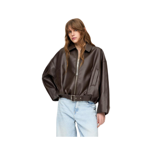 Chaqueta de Mujer, Primavera, Casual, Retro, de Cuero Sintético, Prenda Exterior Moderna - Product Image 5