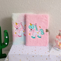 Carnet à couverture rigide en peluche de dessin animé A5 160 pages, carnet mignon pour étudiants, enfants, journal pour enfants, journal de dessin animé avec serrure