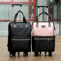 Valise de voyage 2-en-1 de luxe portable et légère avec roulettes pivotantes 4 roues, sac à bandoulière de voyage extérieur en polyester Oxford imperméable