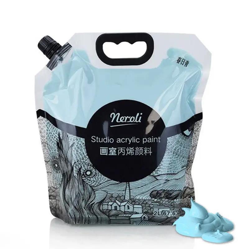 Papel Kraft reciclable impreso personalizado 1L 2L 5L jabón líquido detergente para ropa Stand Up Spout bolsa con asa