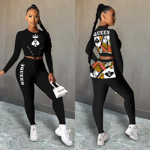 2022 autunno <span class=keywords><strong>abbigliamento</strong></span> da donna due pezzi pantaloni lunghi impilati Fitness <span class=keywords><strong>Queen</strong></span> tuta Jogger Set donna 2 pezzi completo completo completo - Product Image 3