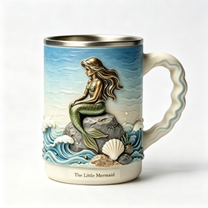 Tasse en polyrésine 3D gaufrée Andersen du Danemark, disponible en OEM et ODM, souvenir touristique danois, tasse à café ou à bière - Product Image 6
