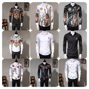 Camisa de moda social para <span class=keywords><strong>hombre</strong></span>, camisa con botones, camisetas de manga larga estampadas a cuadros informales, cárdigan de fiesta para <span class=keywords><strong>hombre</strong></span> - Product Image 1