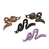 Pinza de Pelo Profesional para Salón, Tipo Garra de Tiburón, Grande, Ondulada, Marrón Malva, para Cabello Grueso, Duradera, para el Día de San Valentín, para Mujer, Venta al por Mayor