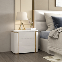 Table de chevet intelligente en bois haut de gamme, luxe léger, 3 tiroirs, couleur personnalisable, installation gratuite, moderne, blanche, chambre à coucher, salon