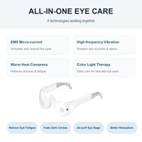 Masseur oculaire LED 7 couleurs, compresse chaude et froide, microcourant EMS, vibration, lunettes de soin des yeux, rechargeable par USB