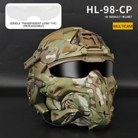 Casque tactique HL-98, casque de communication intégré, casque de fête avec masque intégral en éventail