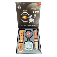 Montres intelligentes D21 WATCH 4 SET 2024 avec écouteurs, double bracelet, écran TFT de 1,52 pouce, suivi de la fréquence cardiaque, compatible Android, Relojes