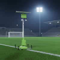 Tour d'éclairage solaire mobile LED ENERGYFIT T200-4M 1*450W sur remorque avec éclairage IP65 pour terrains de football