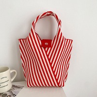 Nouveau style français logo personnalisé laine déjeuner seau sacs à main et sacs à main mignon tricoté fourre-tout petits sacs à main pour les femmes