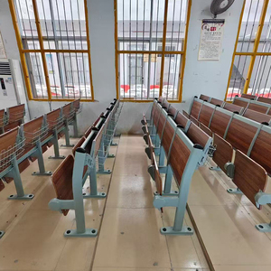 ไม้อัดห้องเรียนมหาวิทยาลัยที่ทันสมัยพร้อมกระดานเขียนพับได้ขาเคลื่อนย้ายได้เชื่อมต่อโต๊ะและเก้าอี้ - Product Image 4