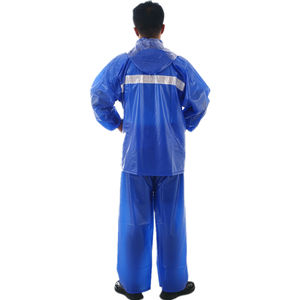 Per adulti resistente in PVC impermeabile giacca impermeabile antipioggia con strisce riflettenti riutilizzabili da <span class=keywords><strong>pioggia</strong></span> con pantaloni in plastica - Product Image 3