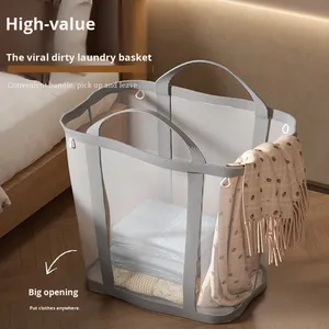 Grande capacità portatile in Nylon cesto della biancheria per uso domestico Design per il bagno detriti organizzazione Hangable tessuto sporco - Product Image 2