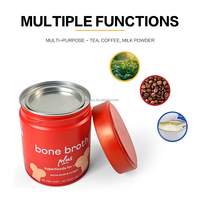 Boîte en métal hermétique de qualité alimentaire imprimée CMYK JYB, conteneur rond en fer blanc multi-usage pour poudre, thé en vrac, grains de café