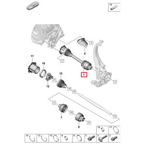 Arbre de transmission avant <span class=keywords><strong>CV</strong></span> de haute qualité 95840727100 PAD407271 PAB407271B gauche adapté pour <span class=keywords><strong>Porsche</strong></span> <span class=keywords><strong>Cayenne</strong></span> 9YA E3 2018-2023 - Product Image 2